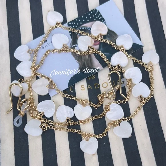 NWT 💜Lele Sadoughi Pearl Dangling Charm Sunglasses Chain - Picture 5 of 5